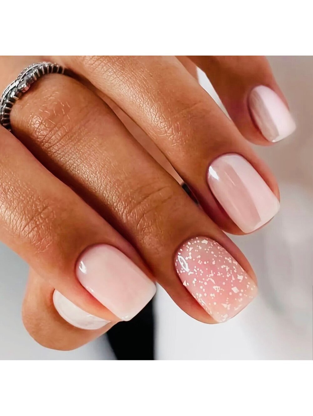 New - 24pcs Glossy Pearlescent Reusable Press-On Nails